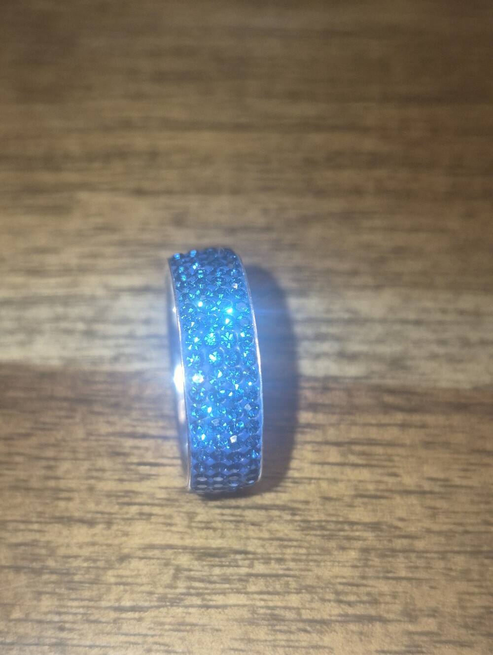 SWAROVSKI OCEAN BLUE CRYSTAL 925 RING - Picture 3 of 3